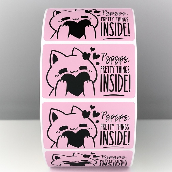 STICKERAFT Other - Pspsps Pretty Things Inside Stickers – Cute Cat Labels for Packaging and Orders